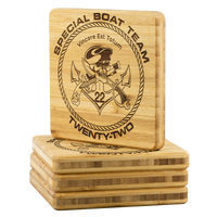 Thumbnail for Special Boat Team 22, SBT 22 v1, SWCC, Special Warfare Combatant Craft Crewmen Bamboo Coasters