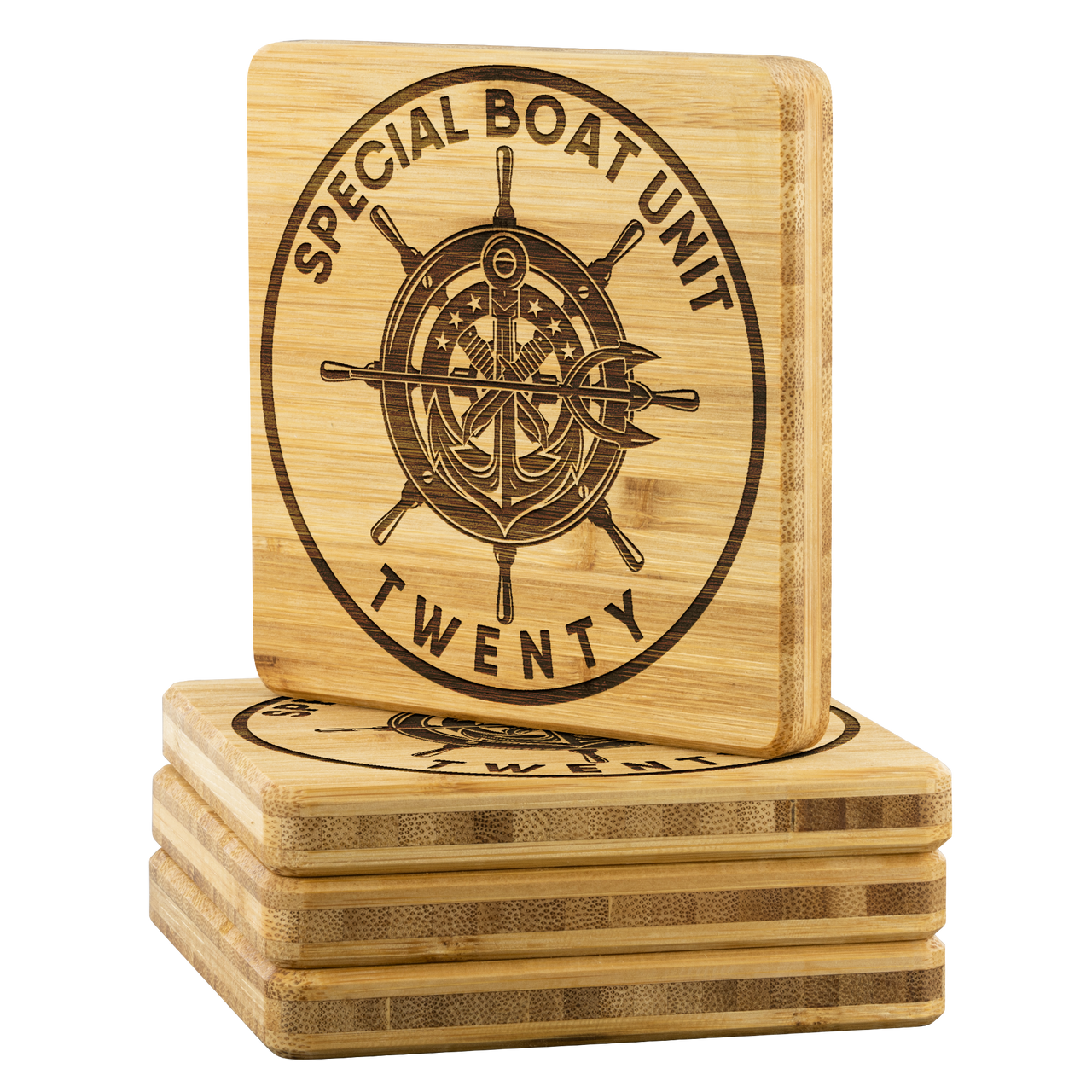 Special Boat Unit 20, SBU 20, SWCC, Special Warfare Combatant Craft Crewmen Bamboo Coasters