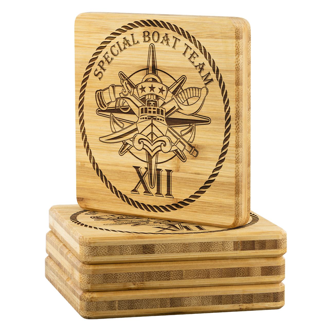 Special Boat Team 12, SBT 12 v2, SWCC, Special Warfare Combatant Craft Crewmen Bamboo Coasters