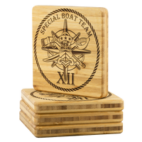 Thumbnail for Special Boat Team 12, SBT 12 v2, SWCC, Special Warfare Combatant Craft Crewmen Bamboo Coasters